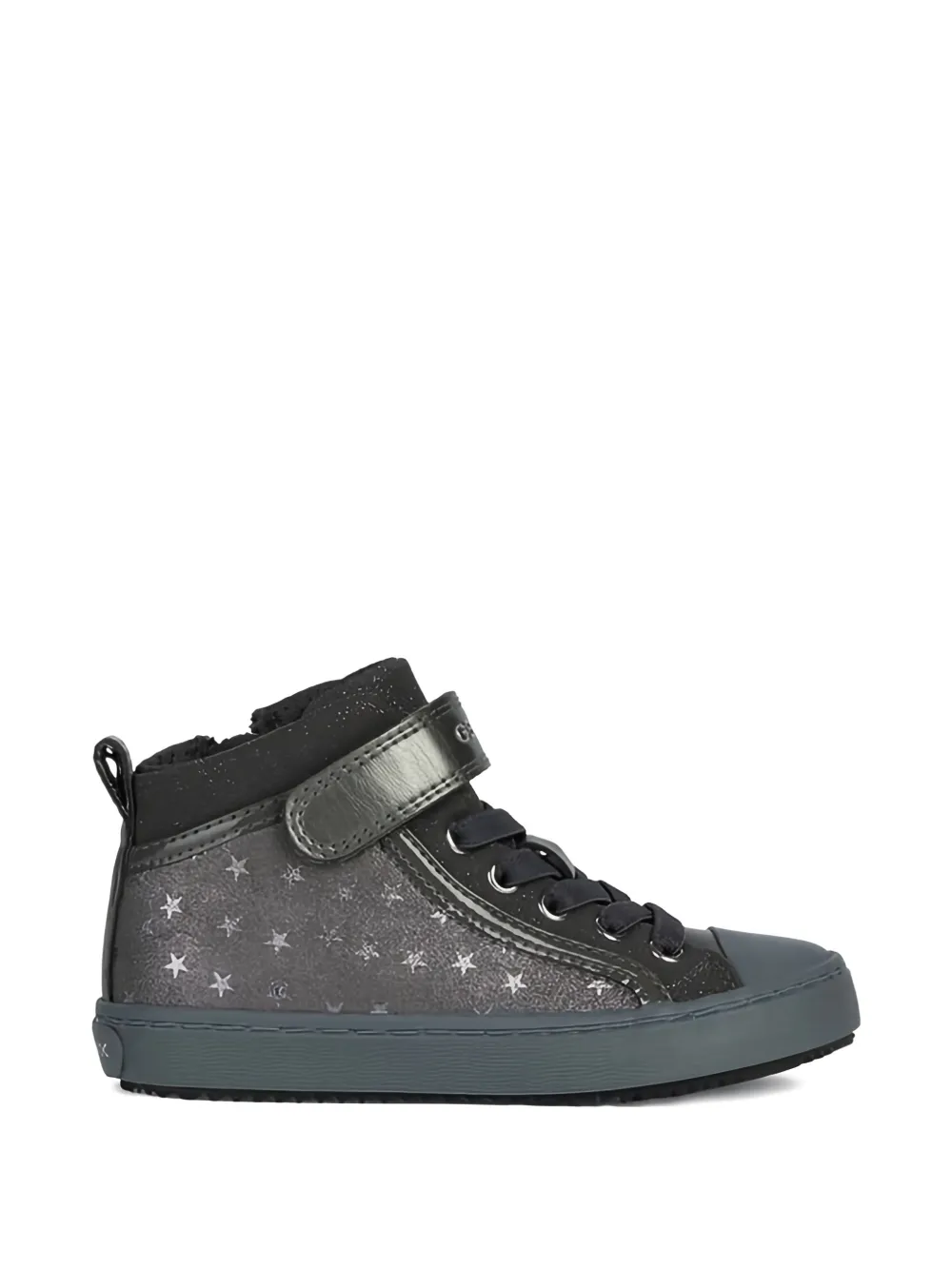 Geox Kids star-print high-top sneakers Grijs