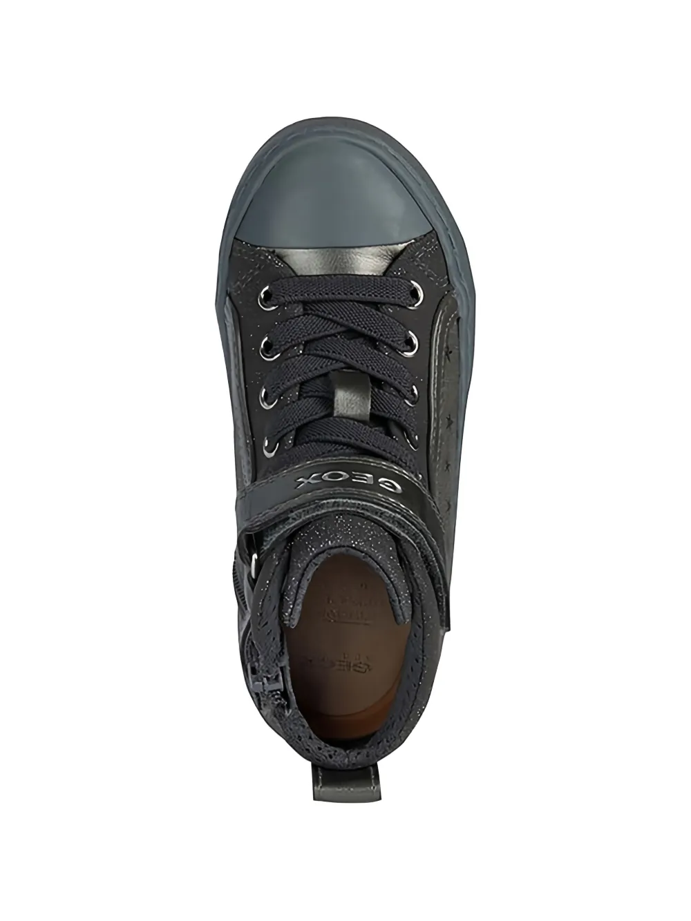 Geox Kids star-print high-top sneakers Grijs