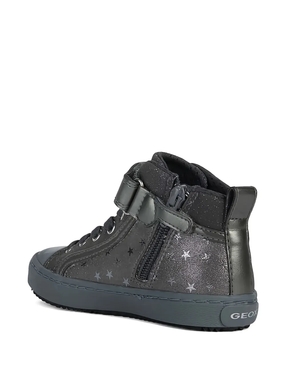 Geox Kids star-print high-top sneakers Grijs