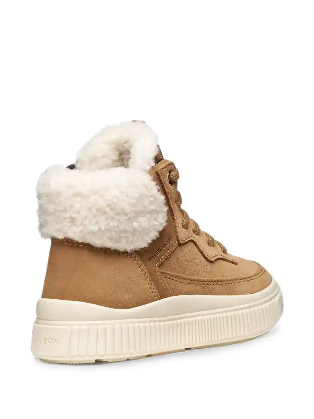 Geox Kids Laquinny faux-fur waterproof sneakers Beige