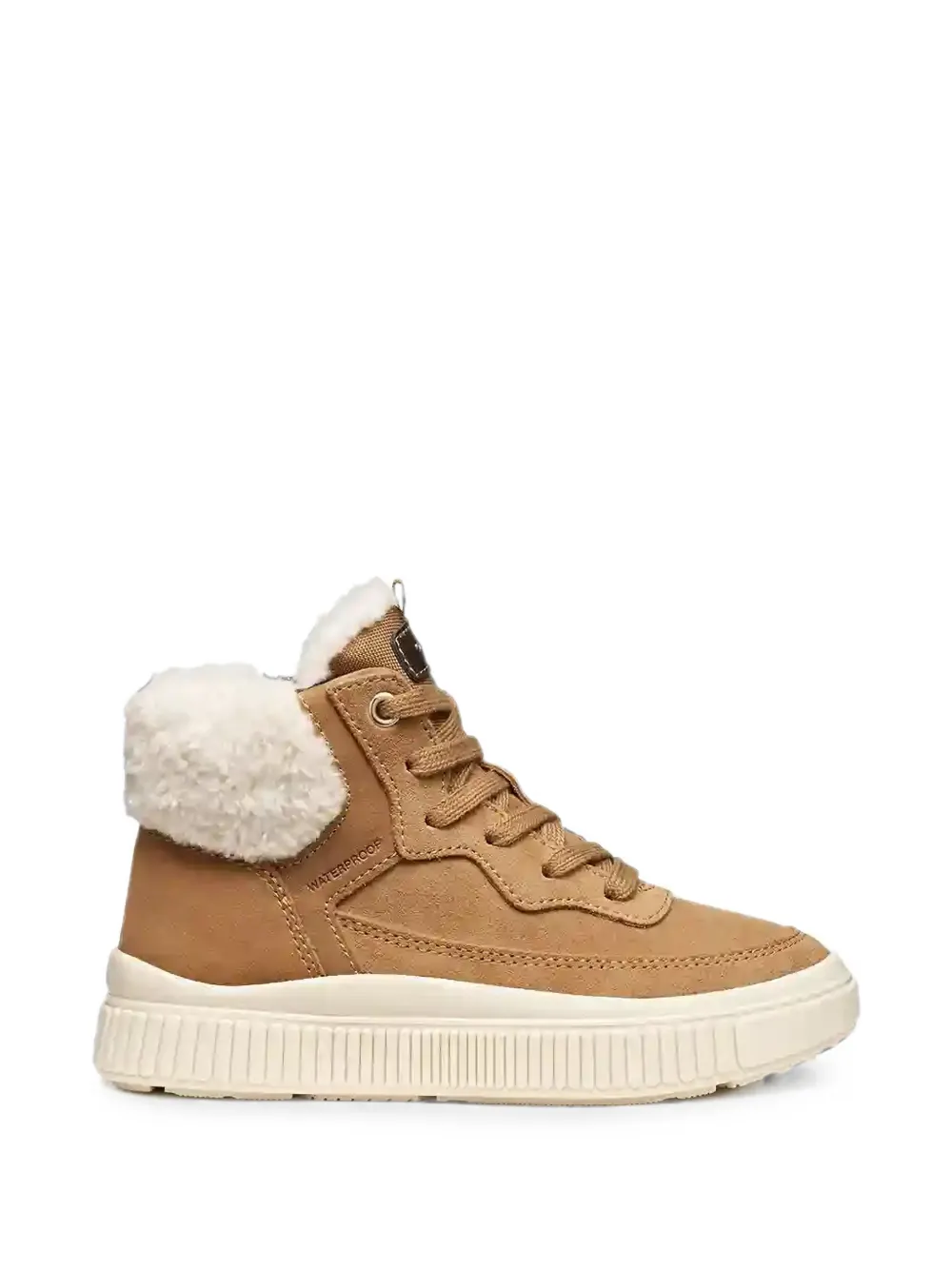 Geox Kids Laquinny faux-fur waterproof sneakers Beige