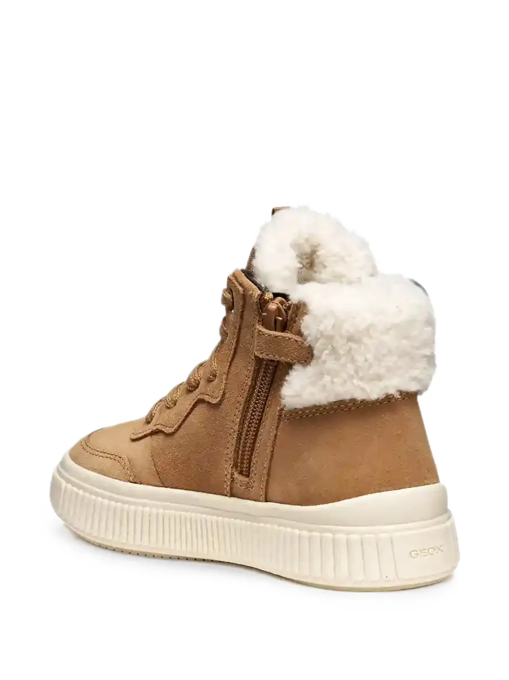 Geox Kids Laquinny faux-fur waterproof sneakers Beige