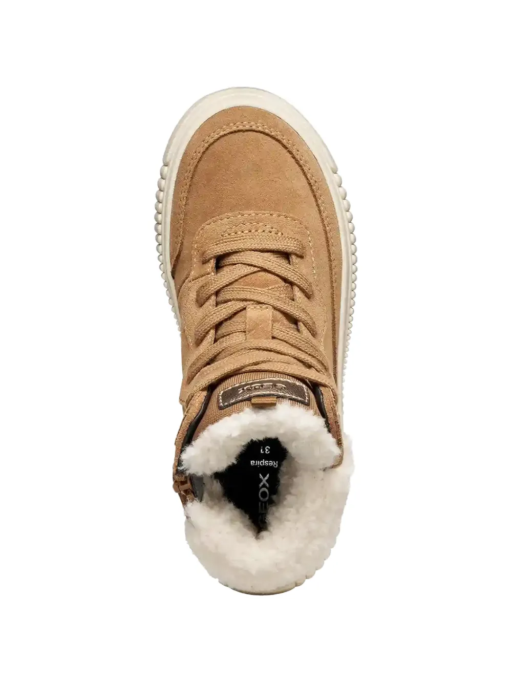 Geox Kids Laquinny faux-fur waterproof sneakers Beige