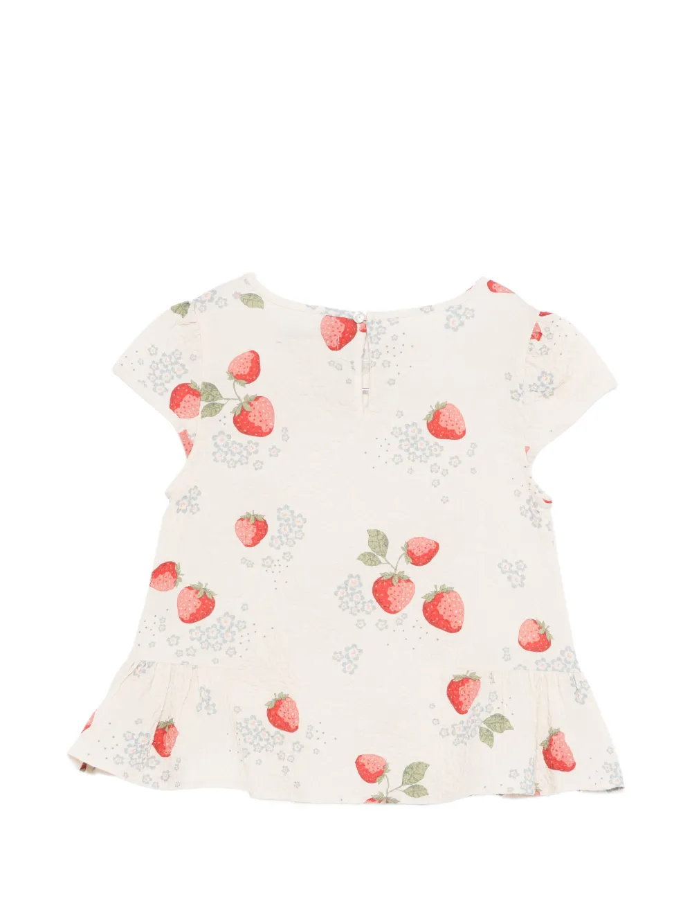  Konges Sløjd Ava Strawberry Ruffled Top - Neutrals 