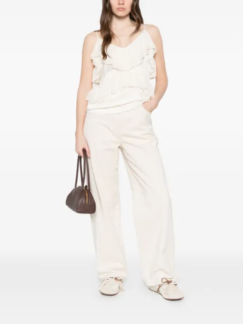 DIXIE ruffled V-neck top