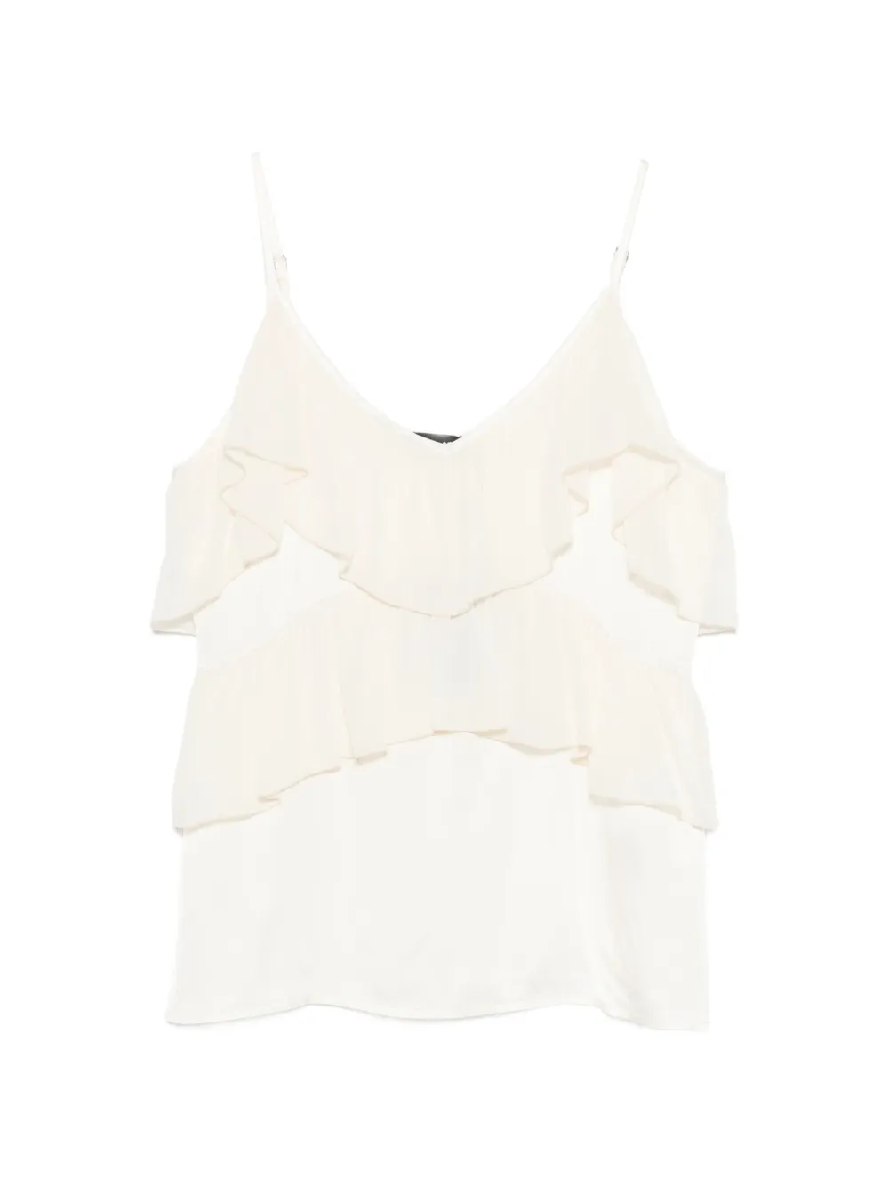 DIXIE ruffled V-neck top - Toni neutri