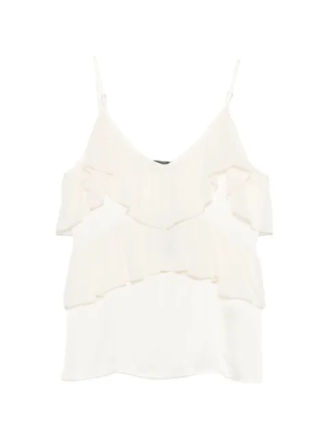 DIXIE ruffled V-neck top