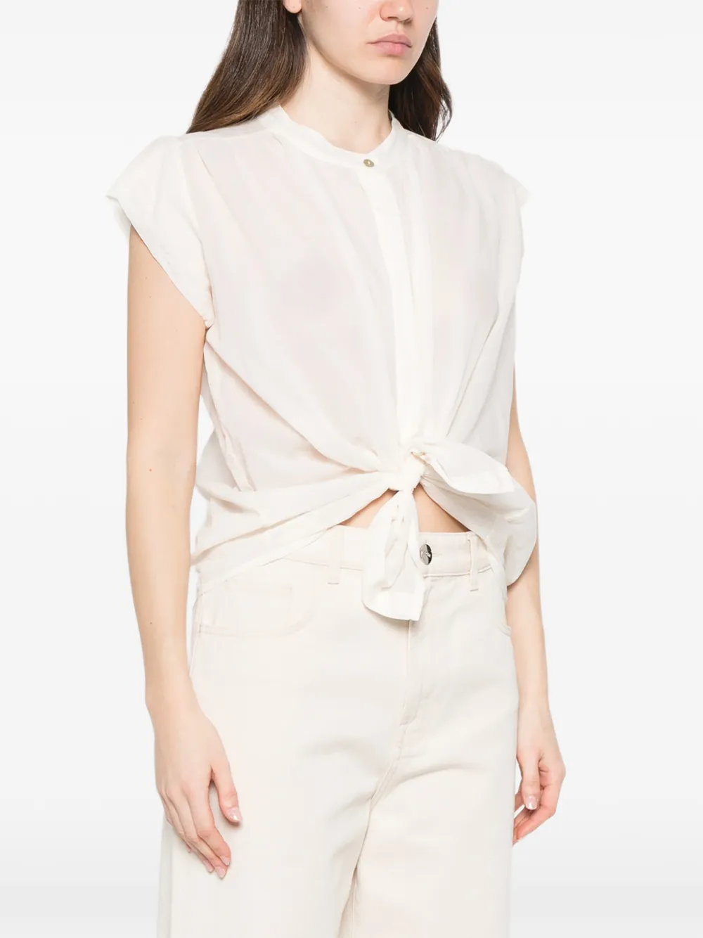  Dixie Camicia Con Nodo - Bianco 