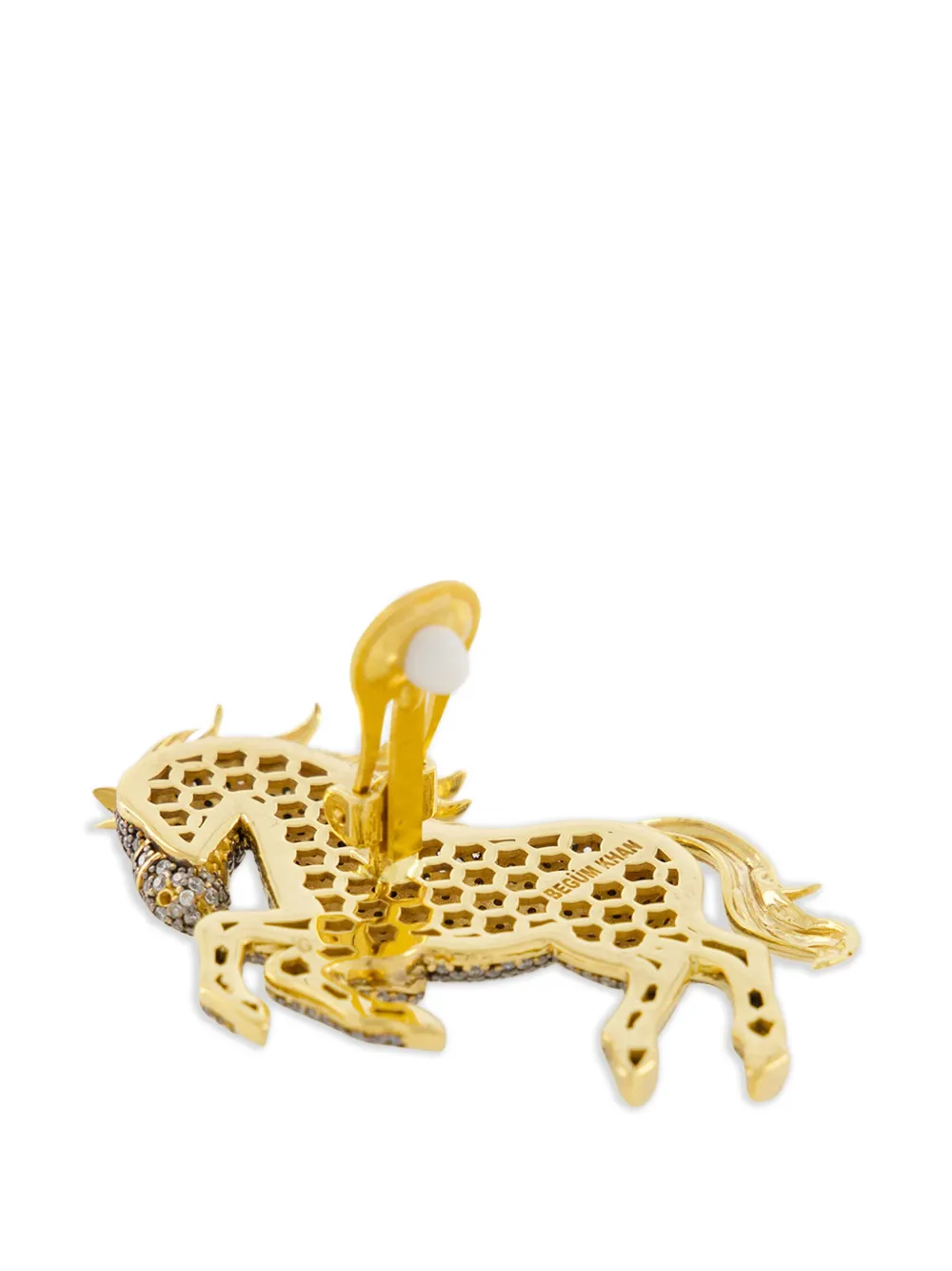  Begüm Khan Turkoman Horse Earrings - Gold 