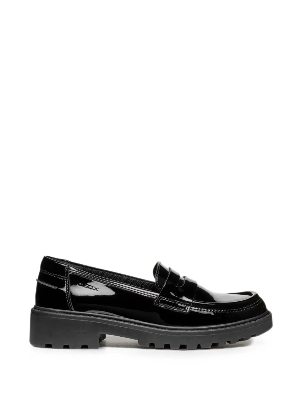 Geox Kids Casey lakleren loafers met chunky zool Zwart