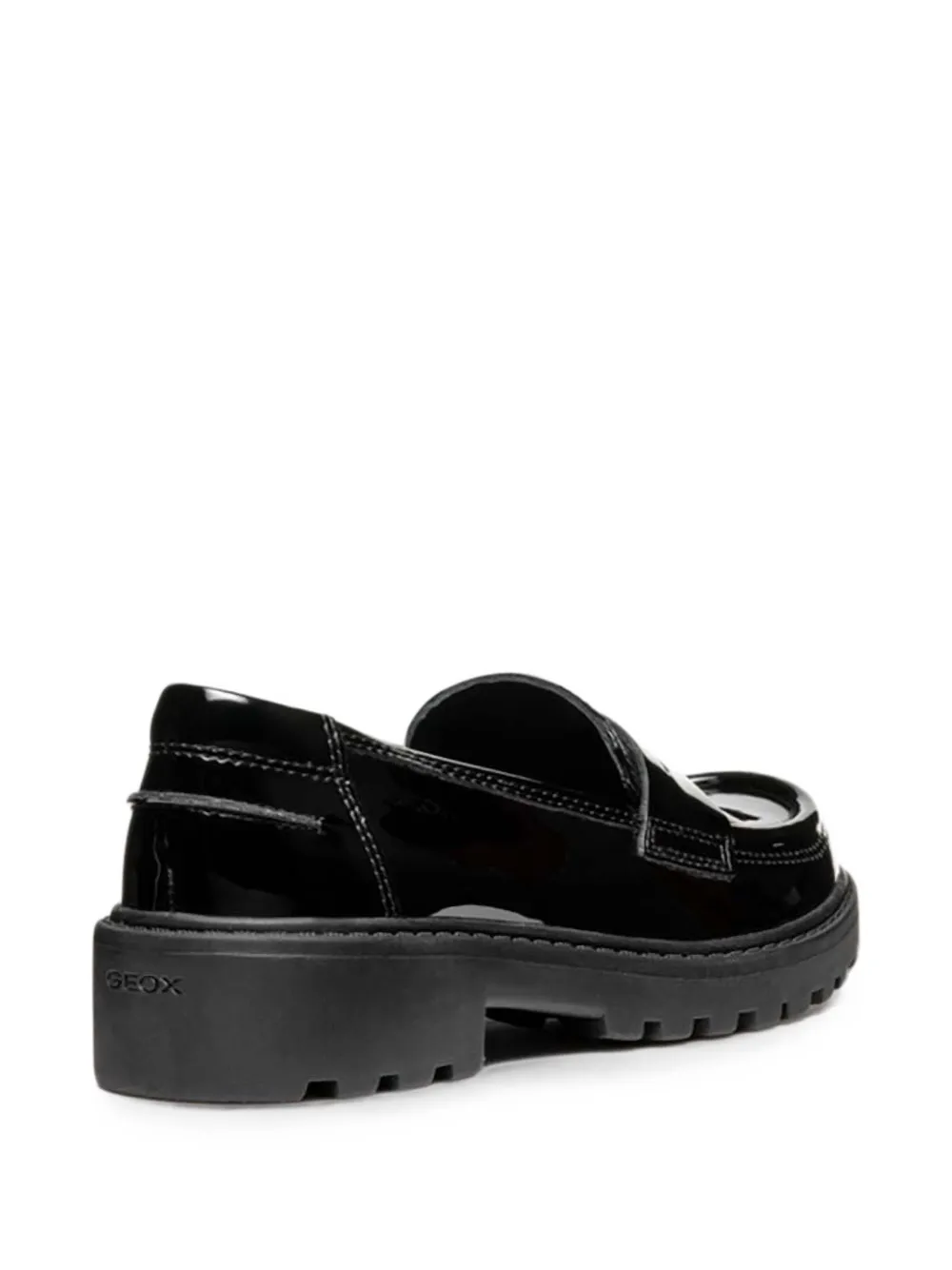 Geox Kids Casey lakleren loafers met chunky zool Zwart