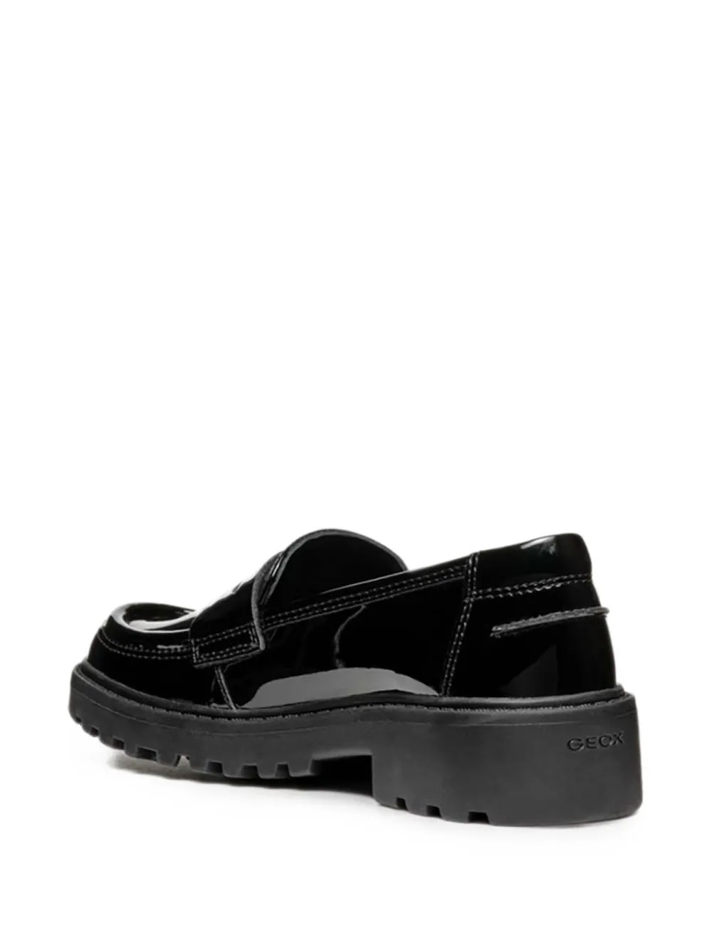 Geox Kids Casey lakleren loafers met chunky zool Zwart