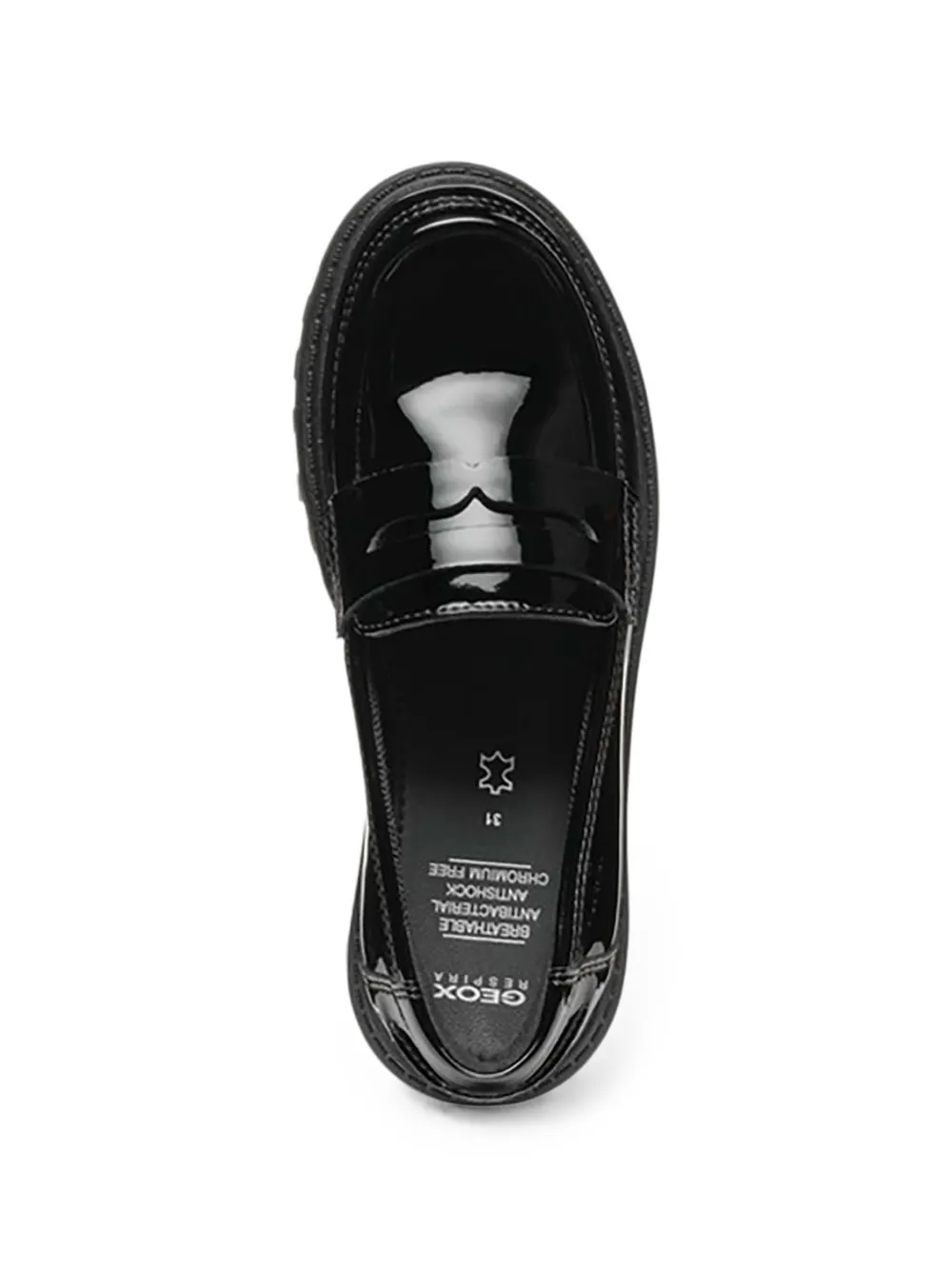 Geox Kids Casey lakleren loafers met chunky zool Zwart