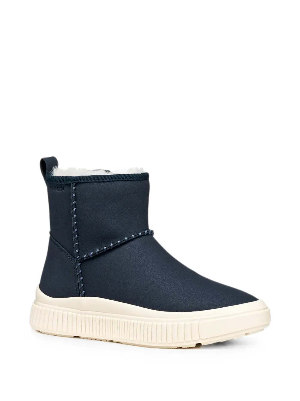 Geox Kids faux-fur trim ankle boots Blauw