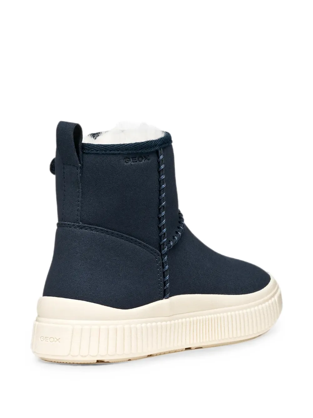 Geox Kids faux-fur trim ankle boots Blauw