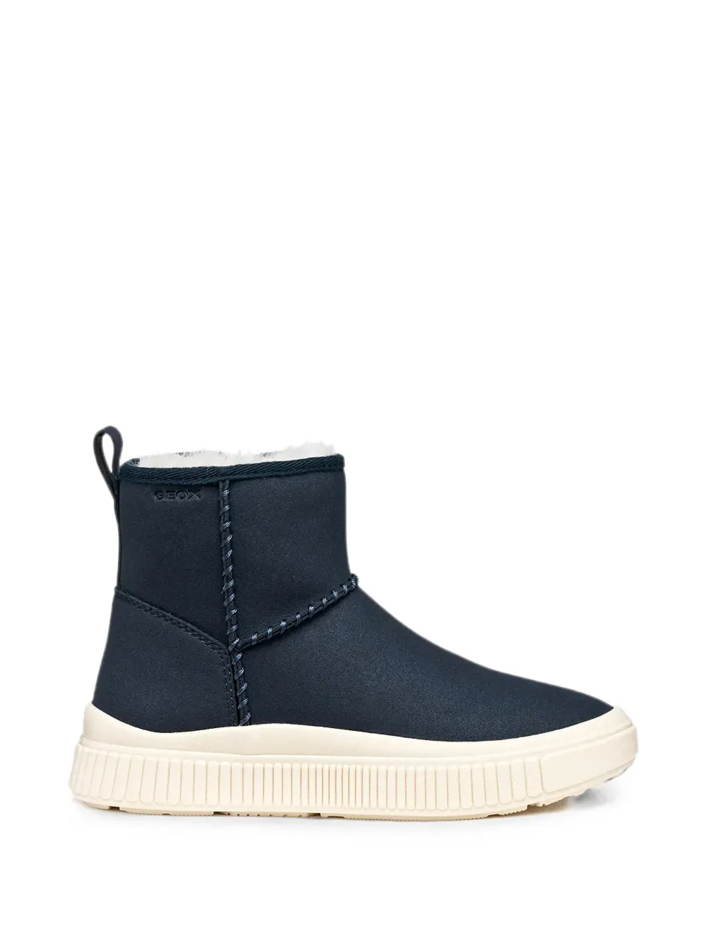 Geox Kids faux-fur trim ankle boots Blauw