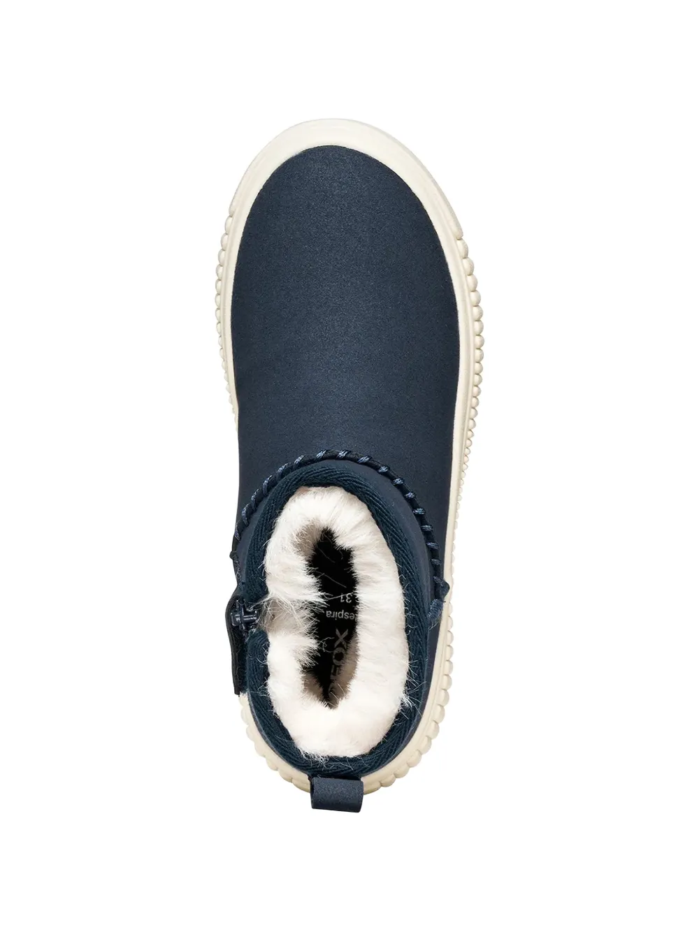 Geox Kids faux-fur trim ankle boots Blauw