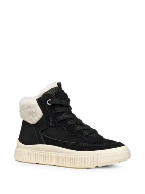 Geox Kids Laquinny faux-shearling-trim lace-up boots