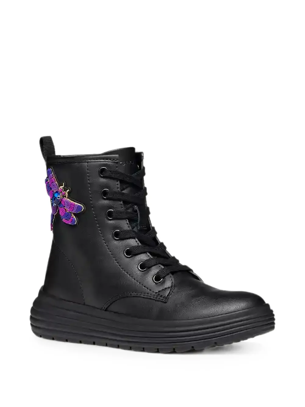 Geox Kids Phaolae dragonfly-patch ankle boots Zwart