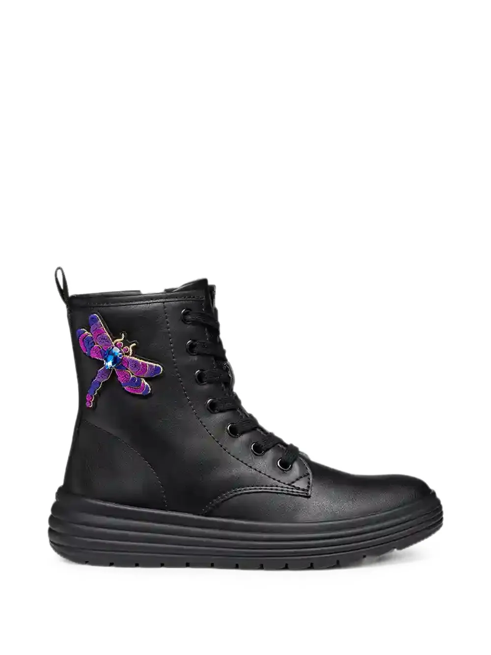 Geox Kids Phaolae dragonfly-patch ankle boots Zwart