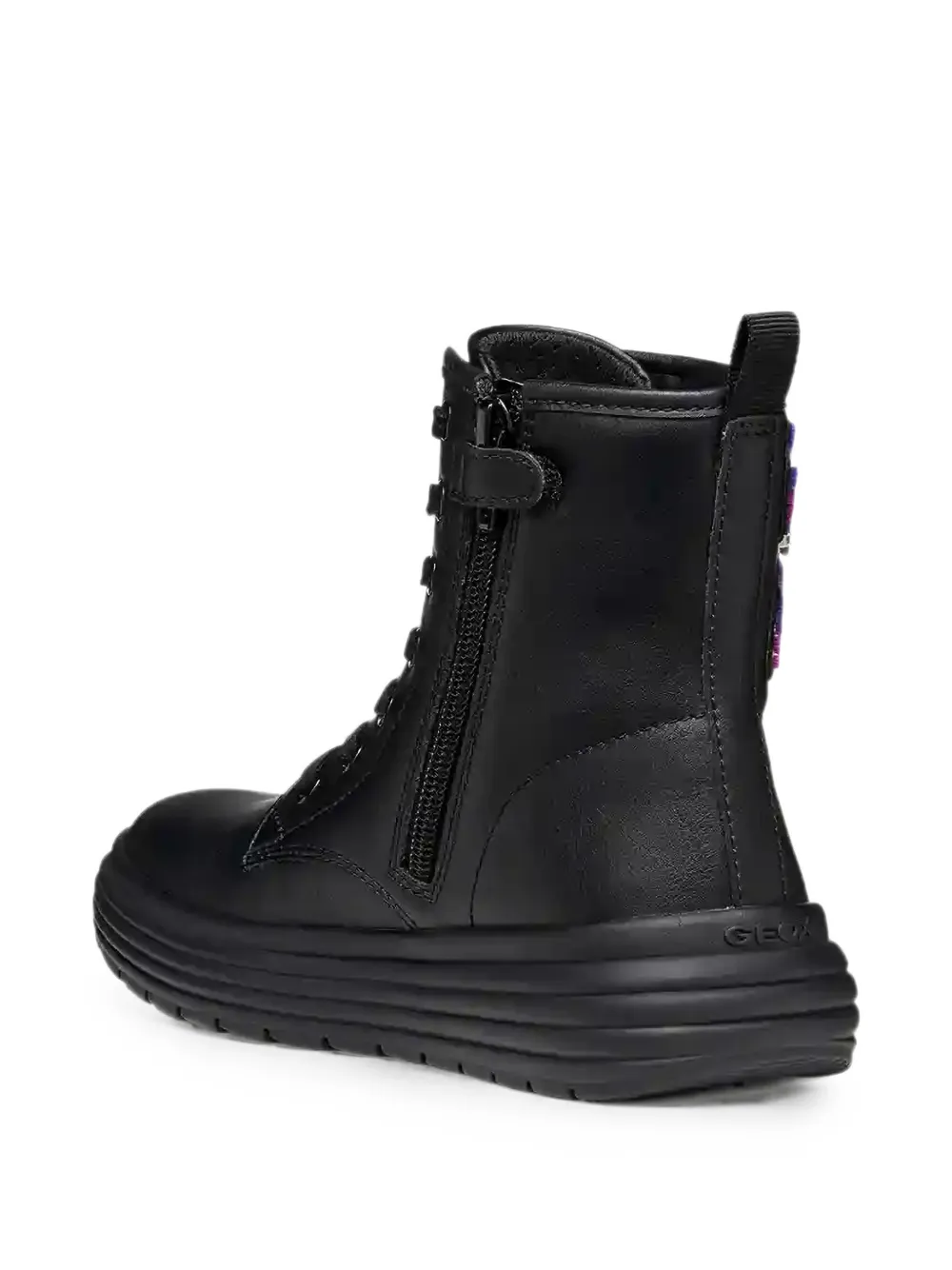 Geox Kids Phaolae dragonfly-patch ankle boots Zwart