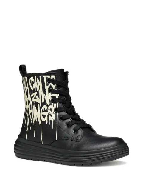 Geox Kids bottines Phaolae à slogan imprimé