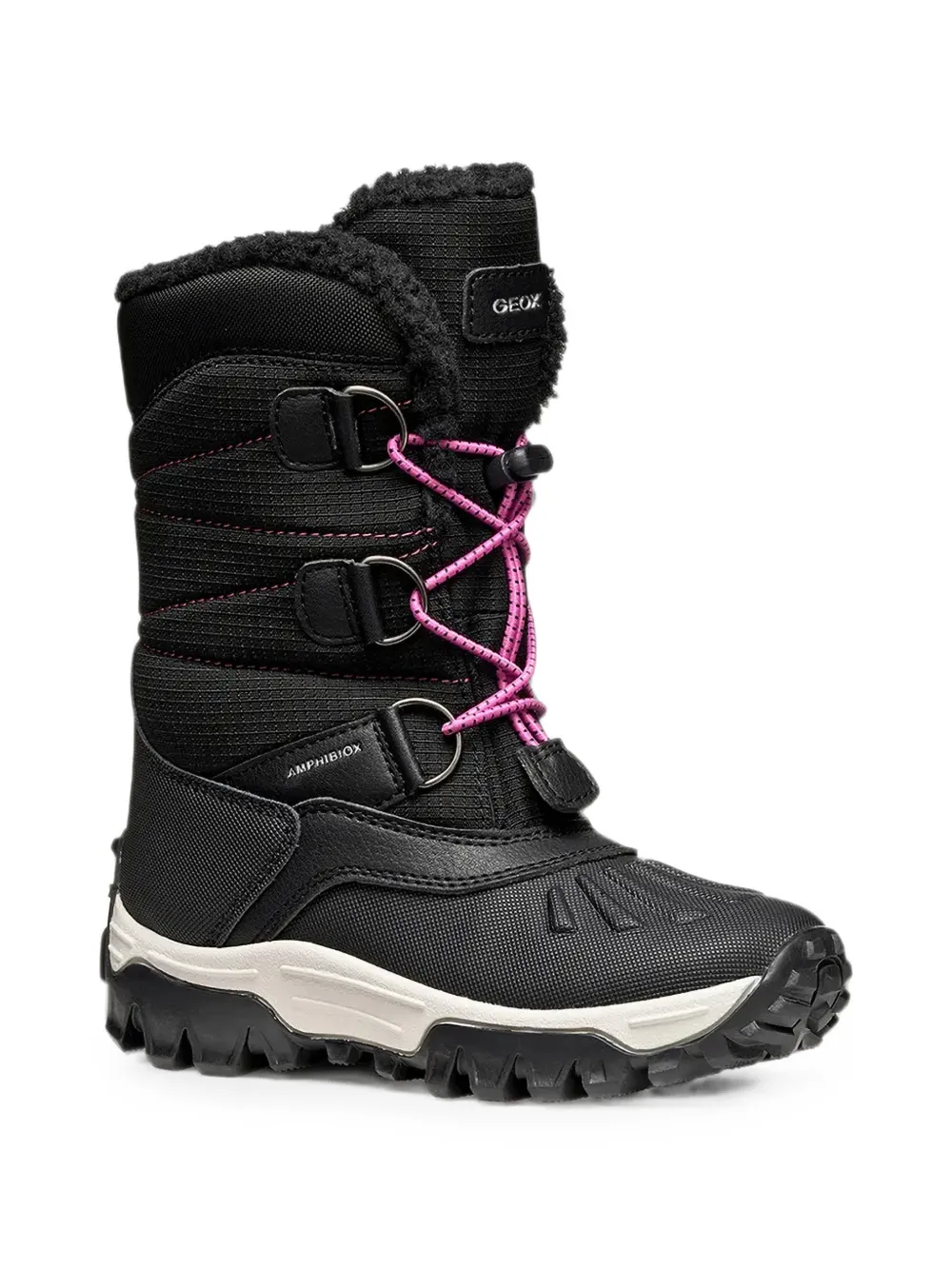 Geox Kids Veterlaarzen met afwerking van bont Zwart