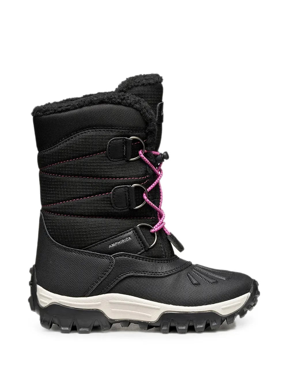Geox Kids Veterlaarzen met afwerking van bont Zwart