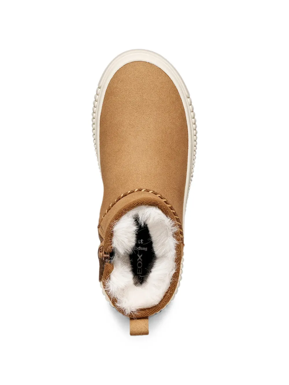 Geox Kids Laquinny enkellaarzen met stikseldetail Bruin