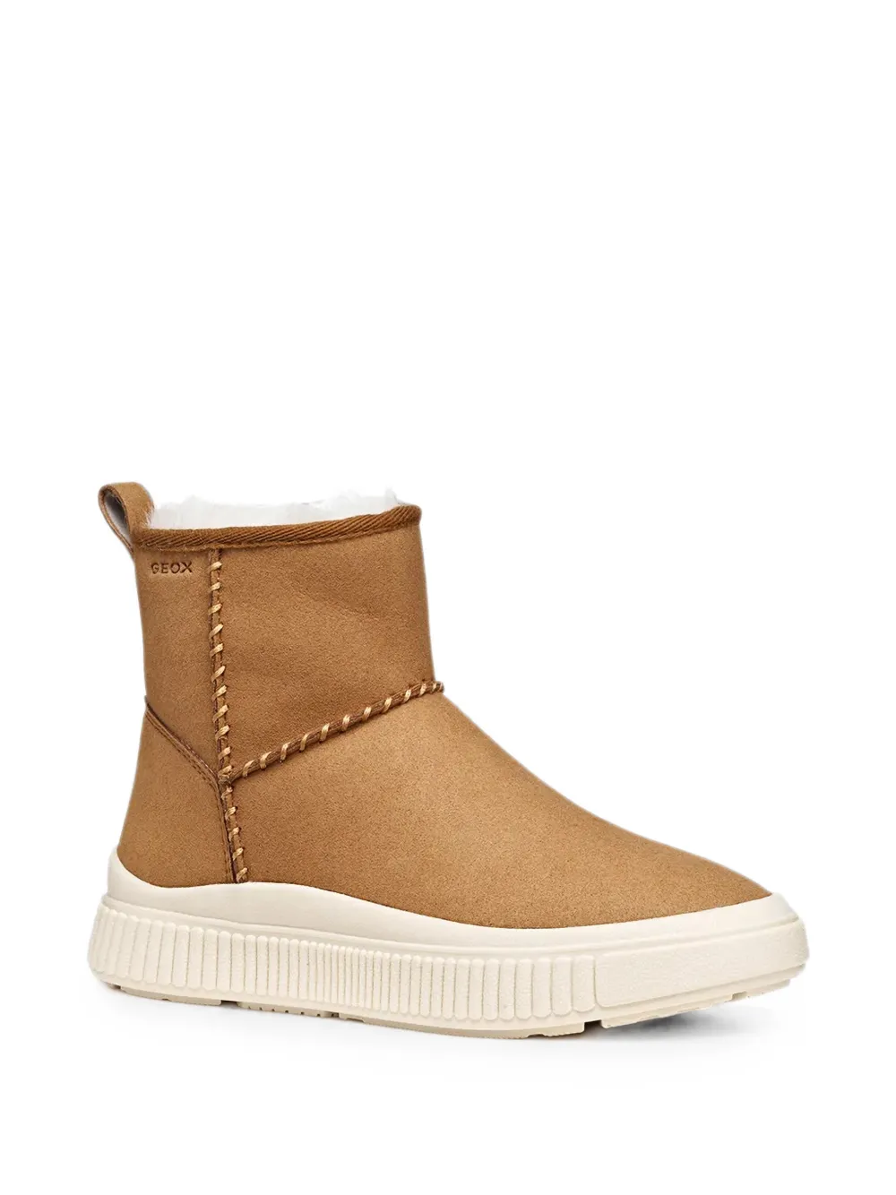 Geox Kids Laquinny enkellaarzen met stikseldetail Bruin