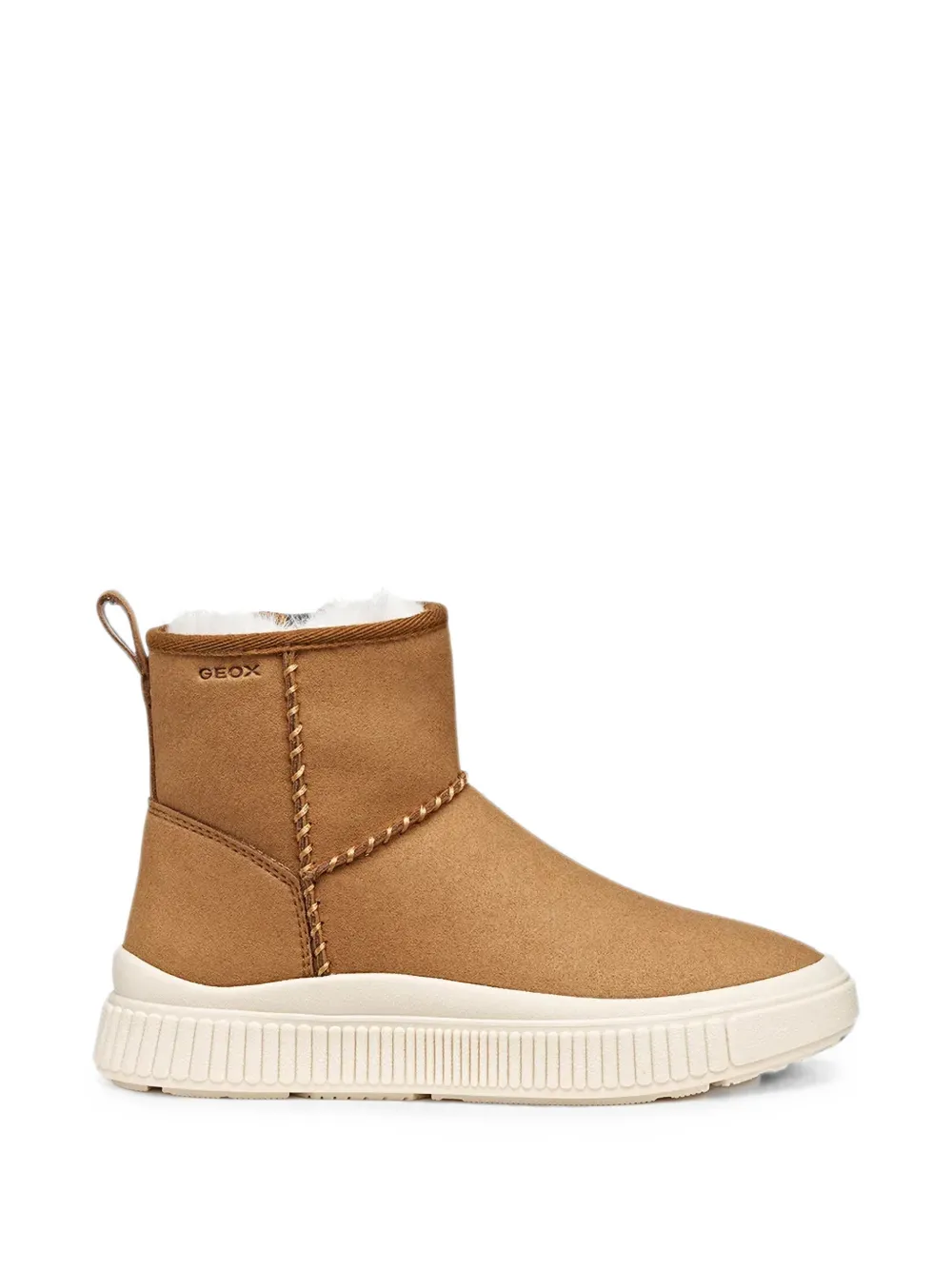Geox Kids Laquinny enkellaarzen met stikseldetail Bruin