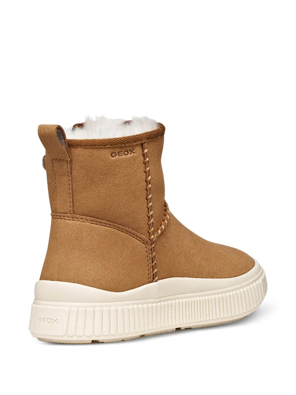 Geox Kids Laquinny enkellaarzen met stikseldetail Bruin