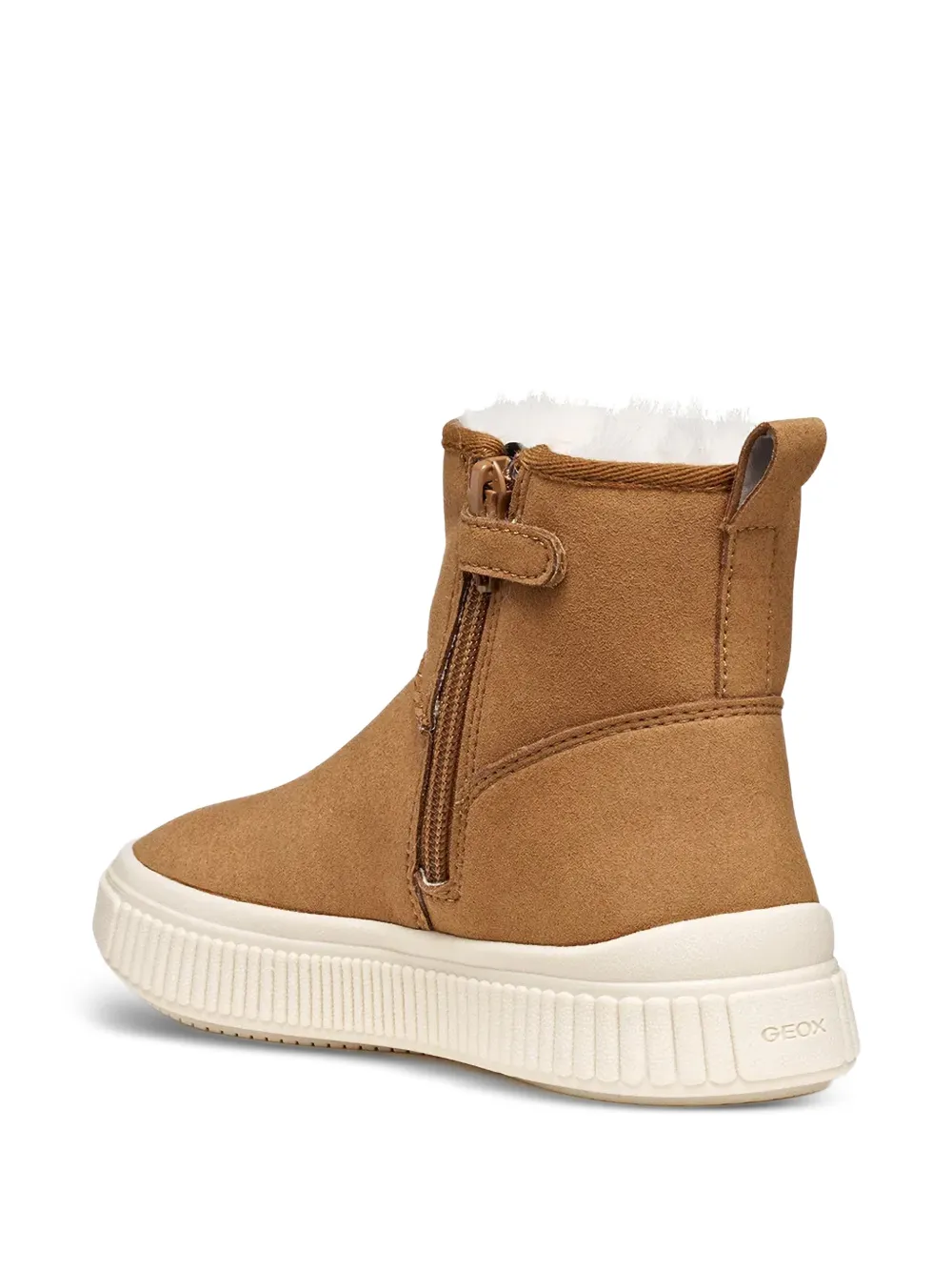 Geox Kids Laquinny enkellaarzen met stikseldetail Bruin
