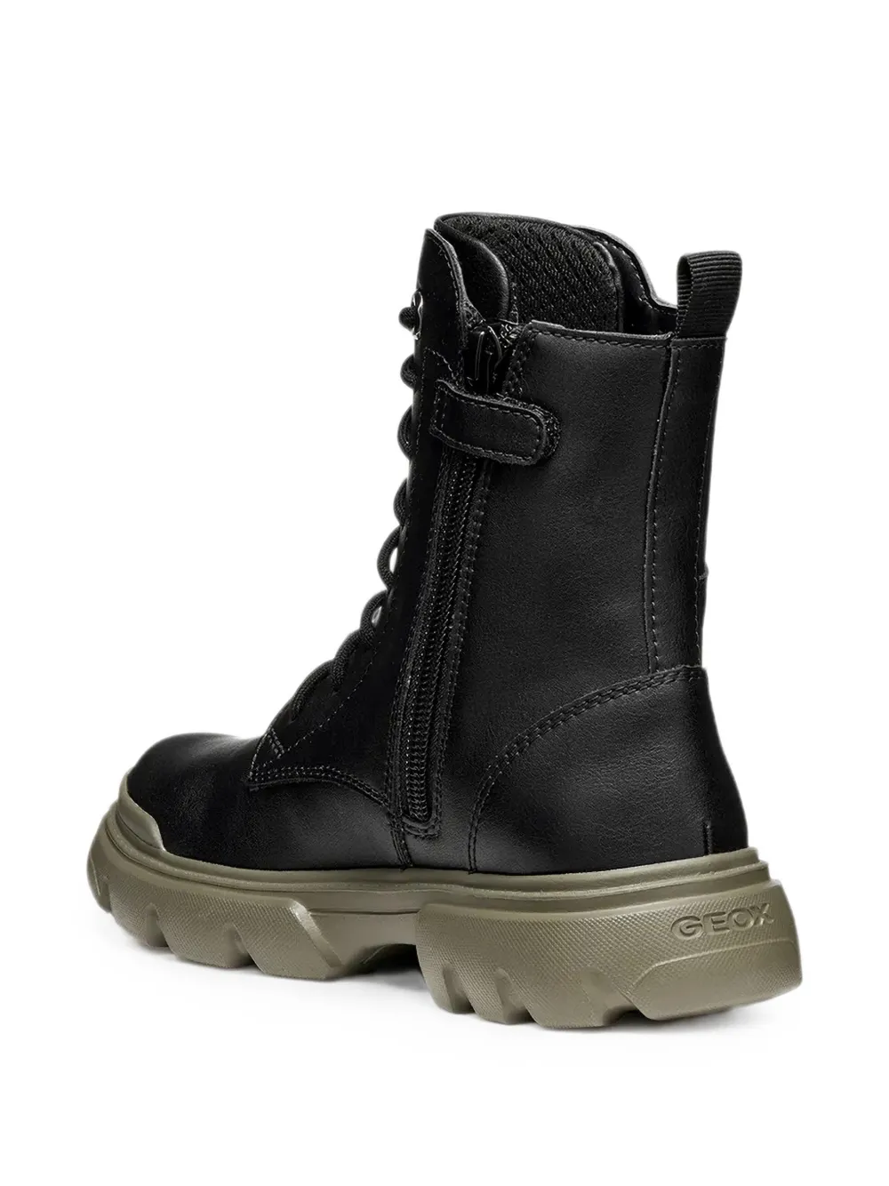 Geox Kids Junette lace-up chunky-sole boots Zwart