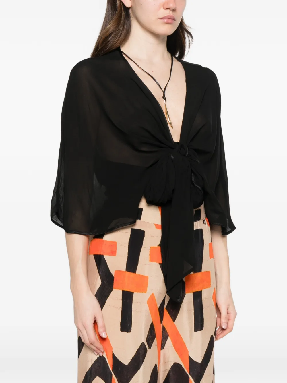  Dixie Blusa Con Cuello En V - Negro 