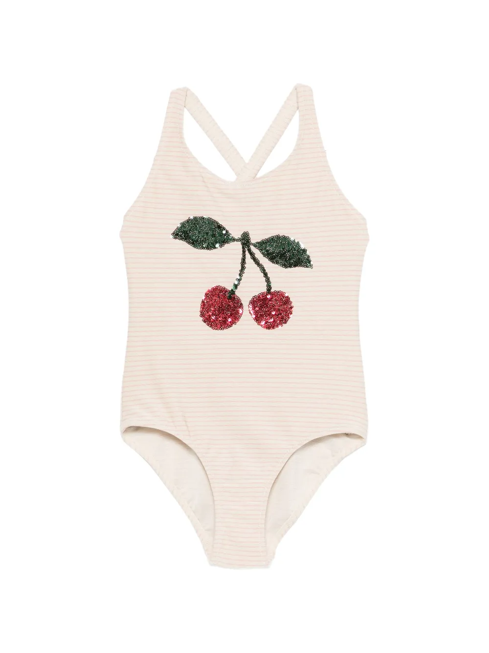 Konges Sløjd Jade cherry striped swimsuit - Toni neutri