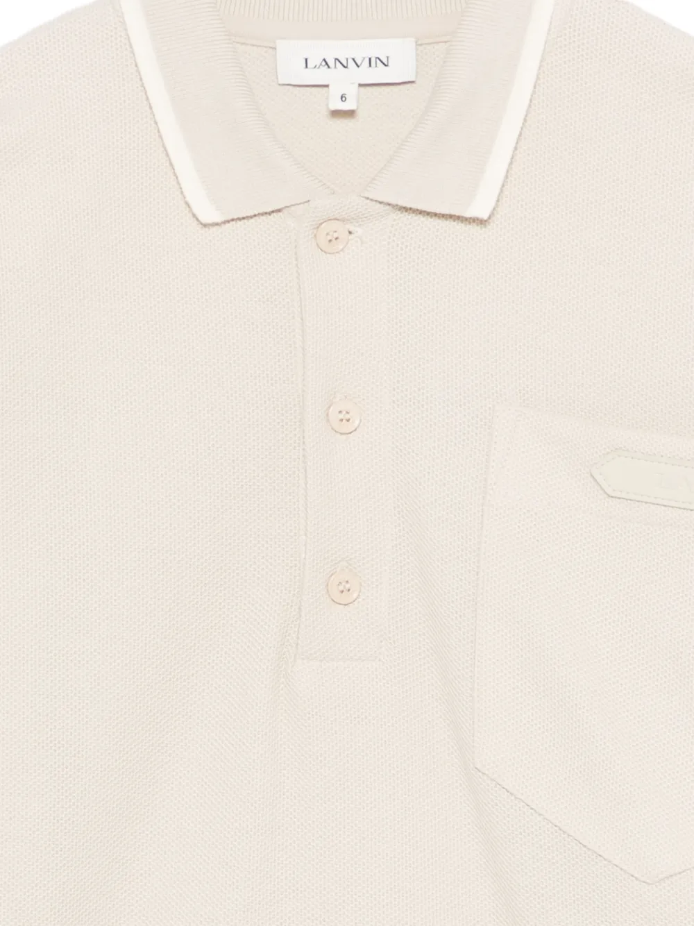  Lanvin Enfant Pocket Embossed Polo Shirt - Neutrals 