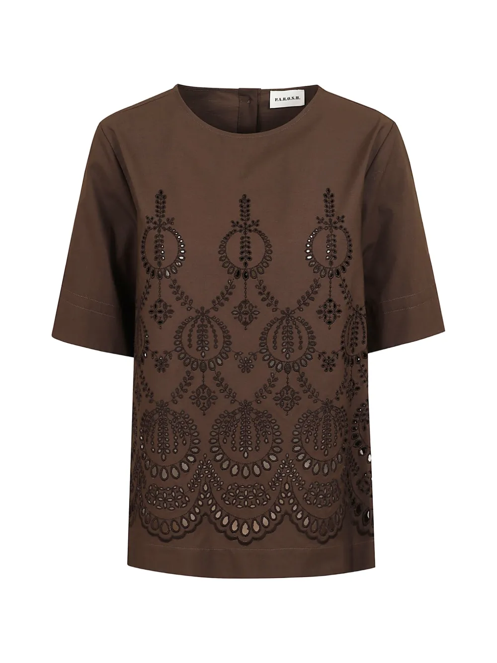 P.A.R.O.S.H. Cannes openwork-detail top - Marrone