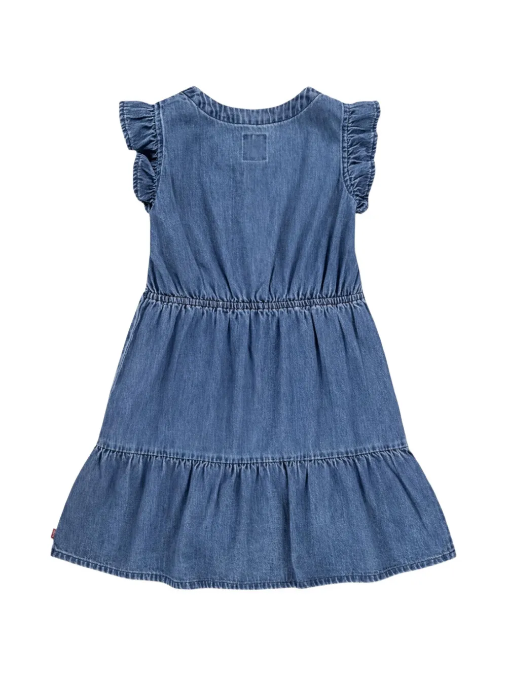Levi's Kids ruffled button-up dress Blauw