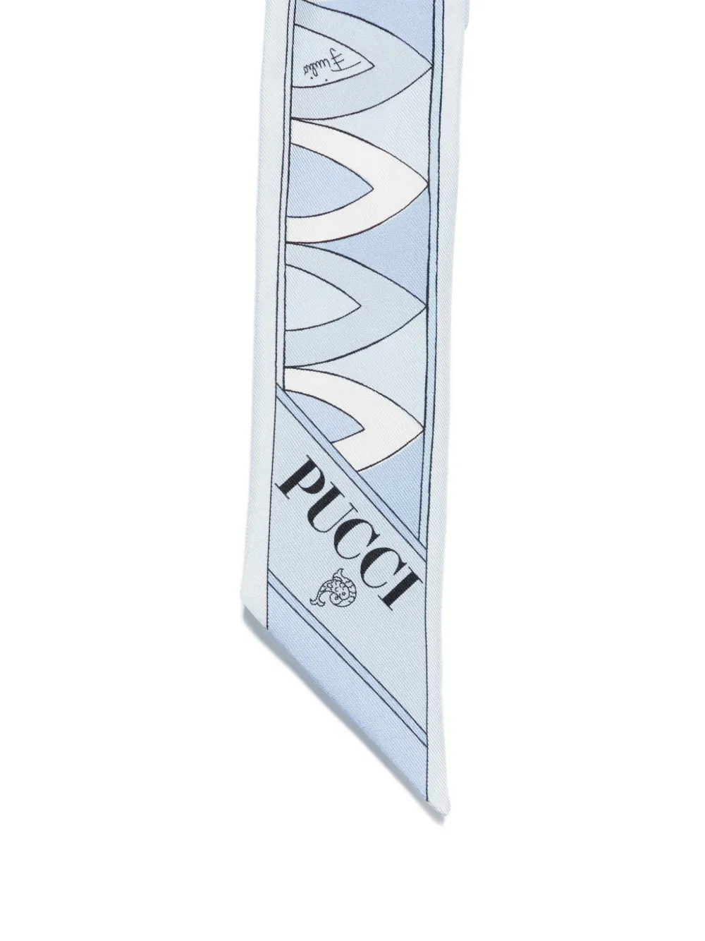  Pucci Patterned Silk Scarf - Blue 