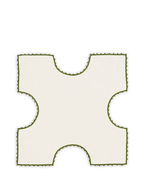 HOUSE OF CAPRICORN Teresa embroidered linen basket cloth