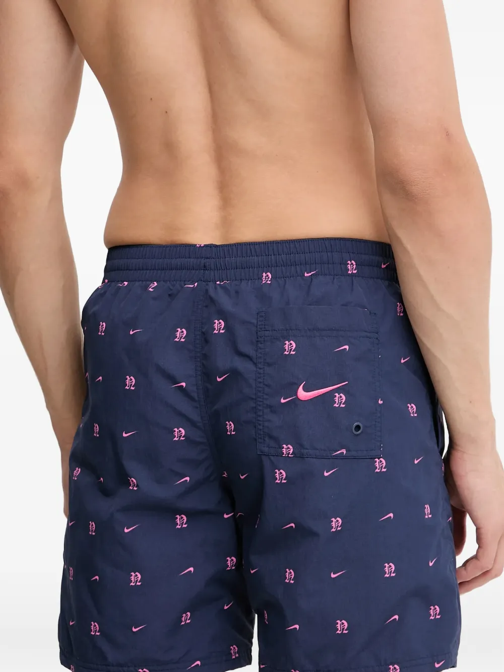 Nike Zwembroek met logoprint en trekkoord Blauw