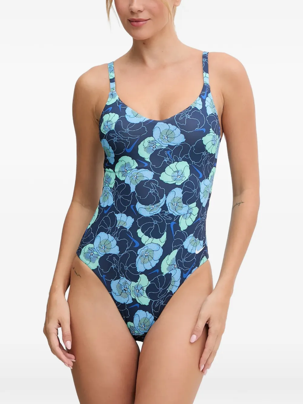 Nike floral-print swimsuit - Blu