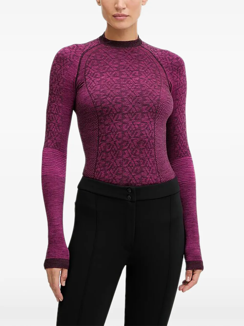 NEWLAND patterned long-sleeve base layer - Viola