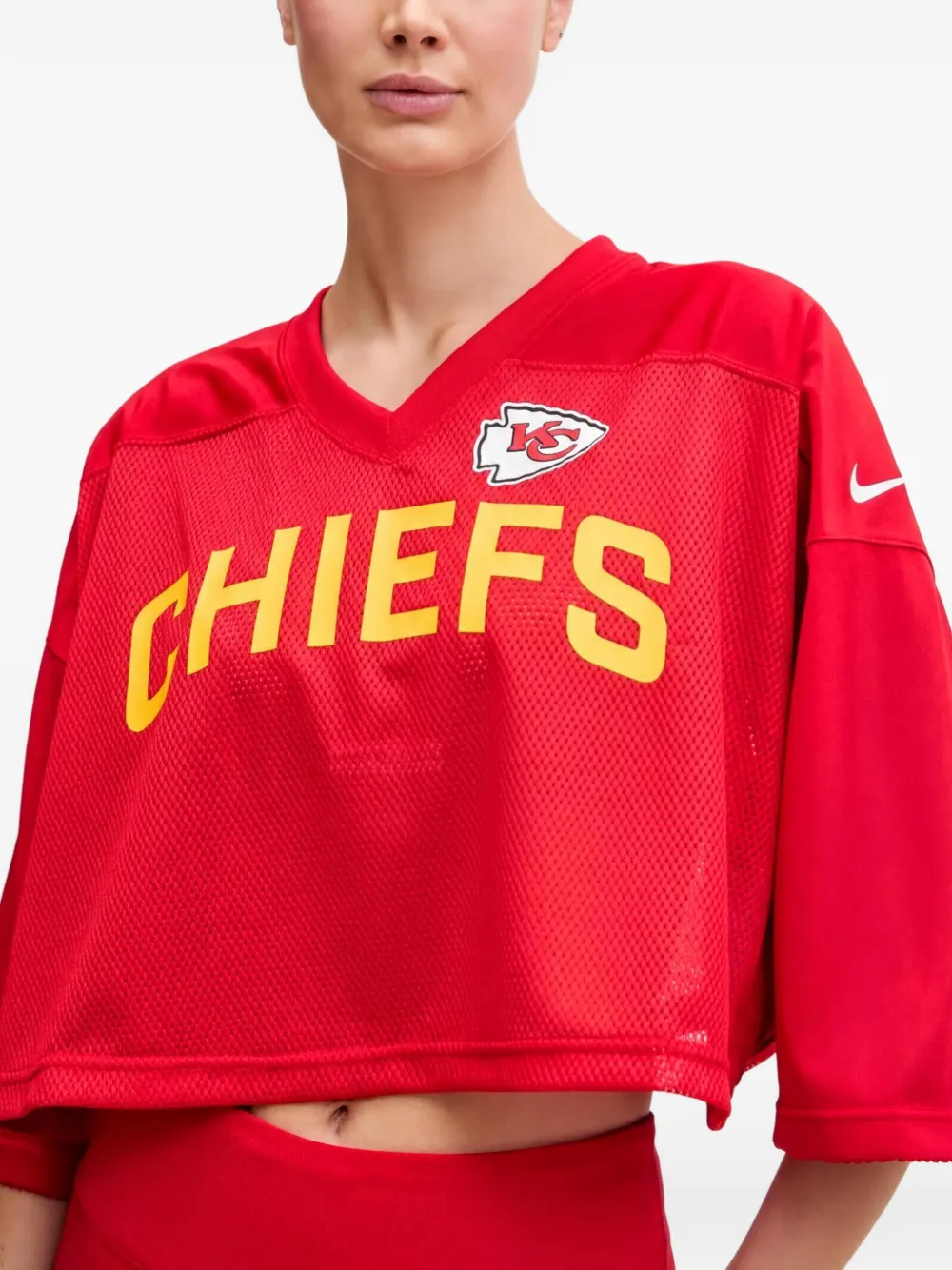 Nike x NFL Kansas City Chiefs Wide Receiver Jersey Fashion cropped T-shirt met V-hals Rood