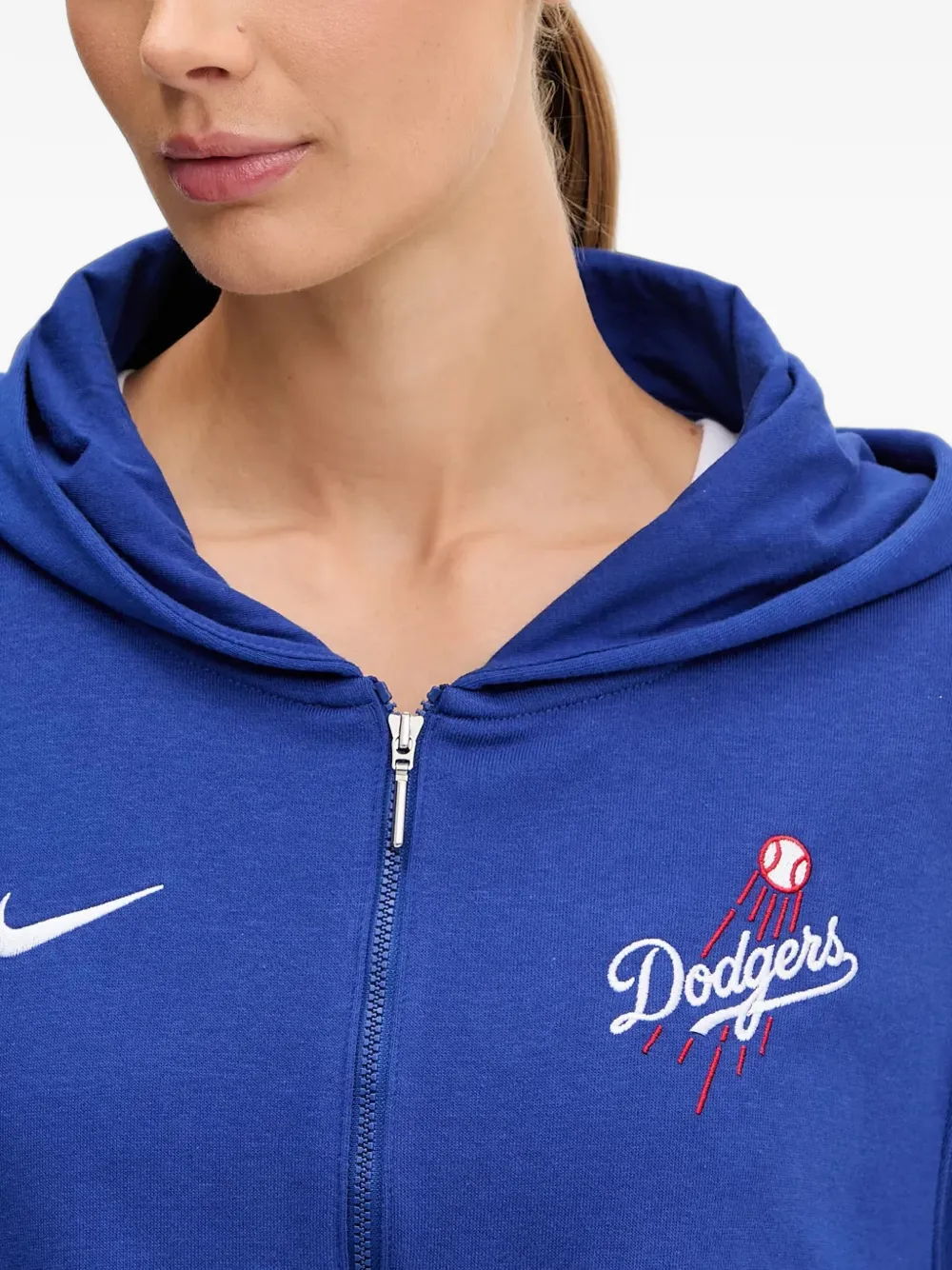 Nike LA Dodgers top met capuchon en rits Blauw