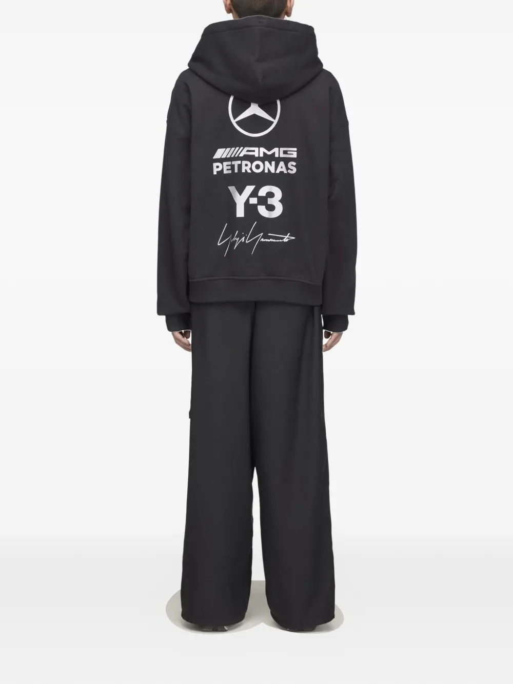 Y-3 x Mercedes hoodie met rits Zwart