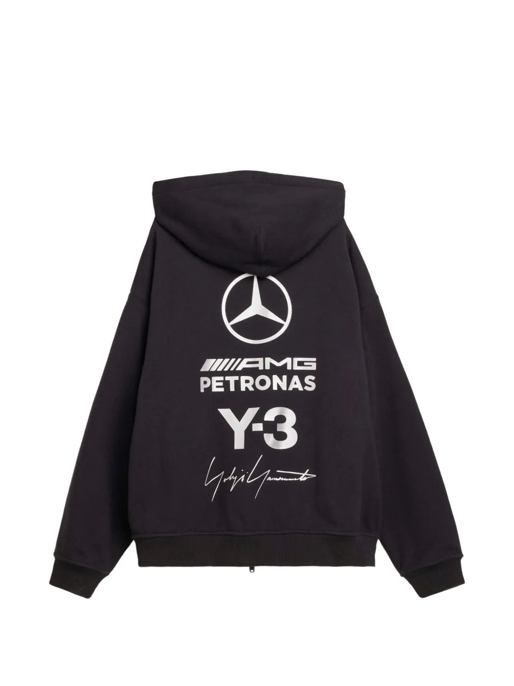Y-3 x Mercedes hoodie met rits Zwart