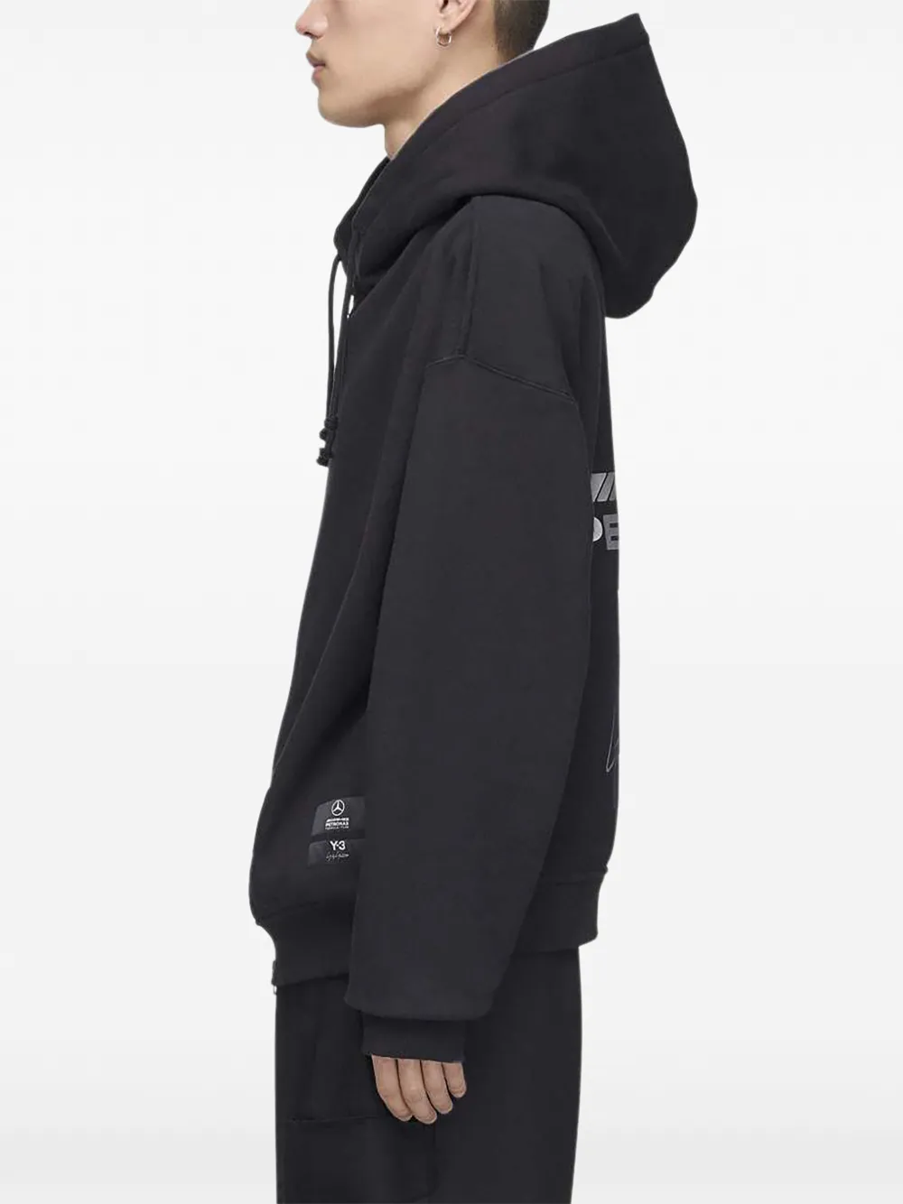 Y-3 x Mercedes hoodie met rits Zwart