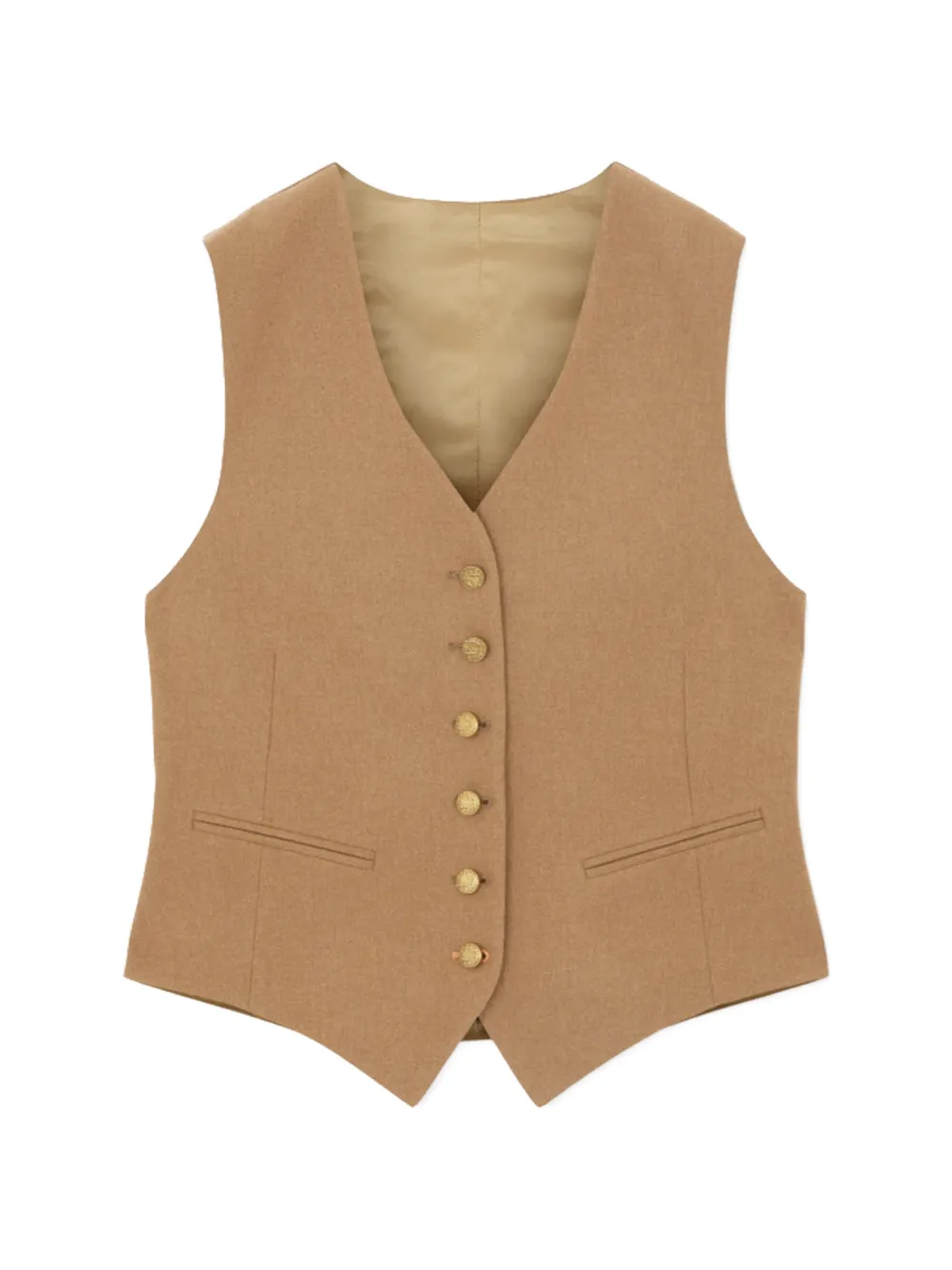 Fortela button welt-pocket vest - Marrone
